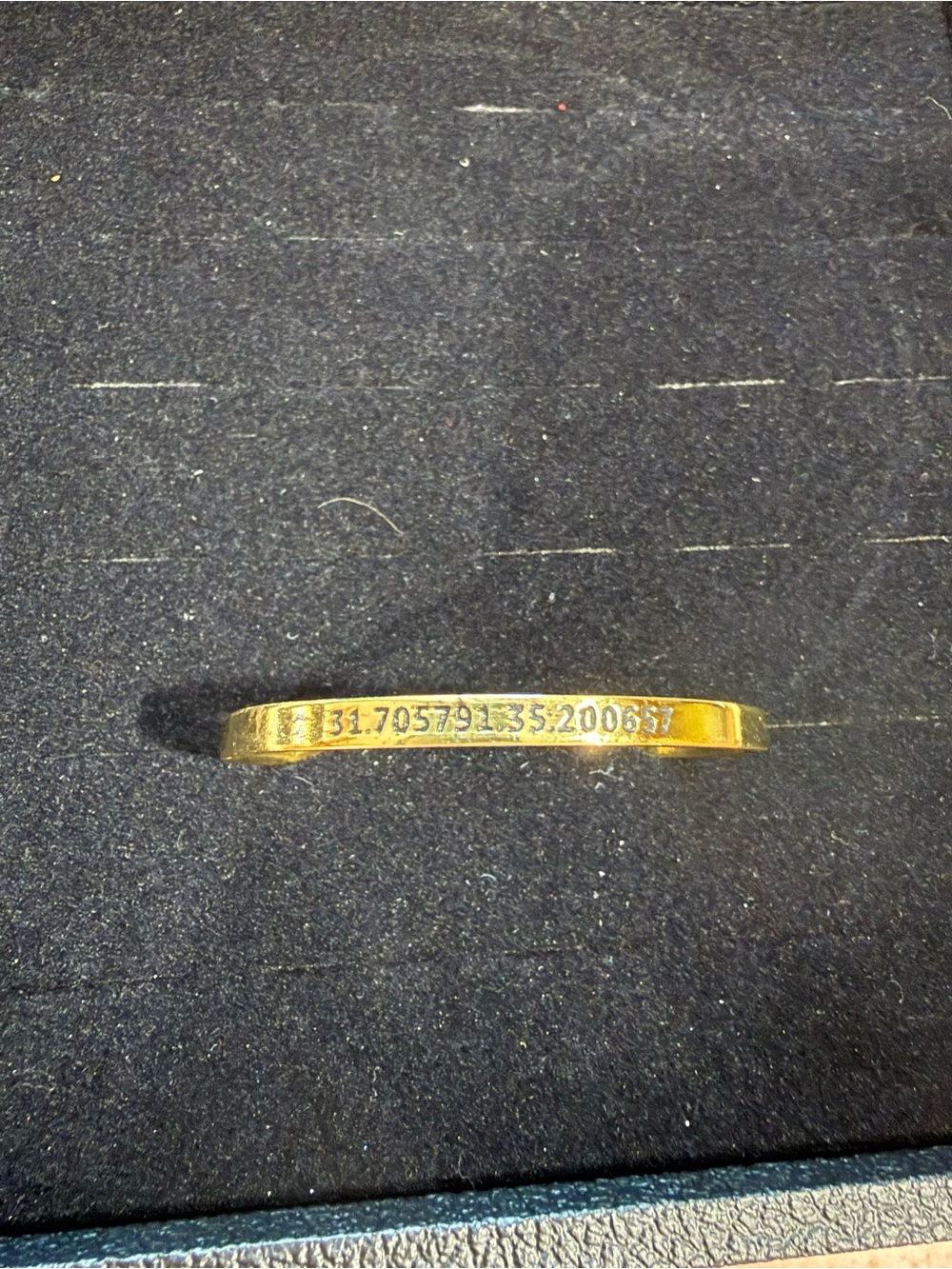 Gold Tone Stamped Cuff Bracelet-Religious